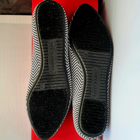 Kelly & Katie Black and White Herringbone Flats - Picture 5 of 7